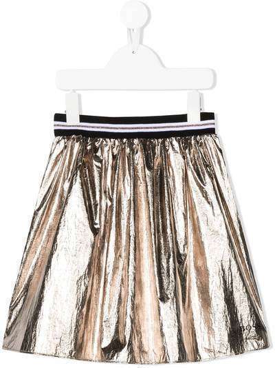 Boss Kids расклешенная юбка с эффектом металлик