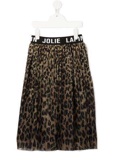 Lapin House плиссированная юбка с леопардовым принтом