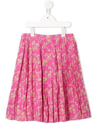 Nº21 Kids плиссированная юбка с цветочным принтом