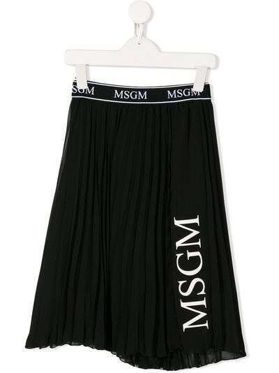 Msgm Kids плиссированная шифоновая юбка миди