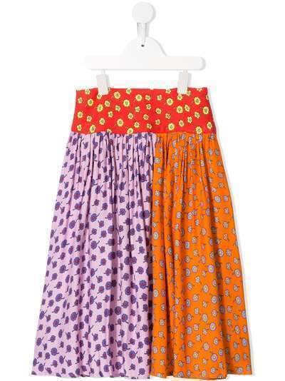 Stella McCartney Kids юбка с цветочным принтом и вставками