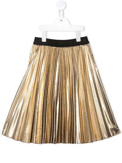 Givenchy Kids плиссированная юбка с эффектом металлик