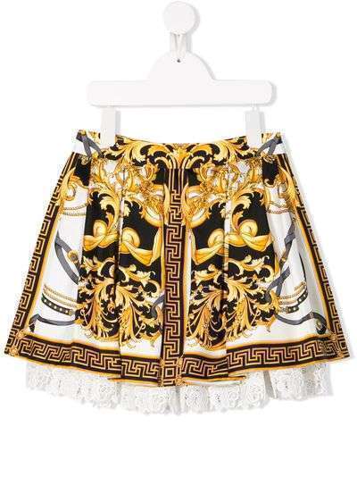 Young Versace юбка с цветочным кружевом и узором Baroque