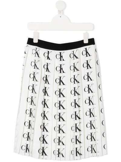 Calvin Klein Kids плиссированная юбка с логотипом