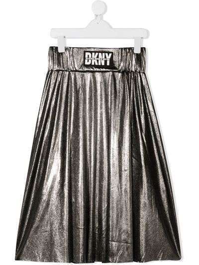 Dkny Kids юбка с нашивкой-логотипом и эффектом металлик