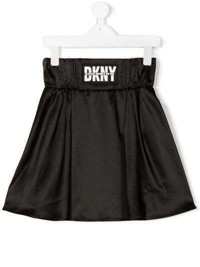 Dkny Kids плиссированная юбка миди с логотипом