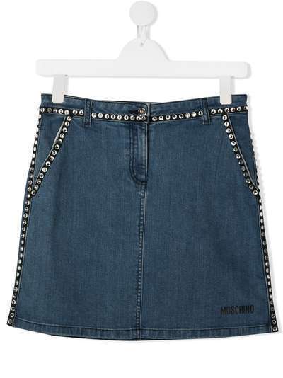 Moschino Kids джинсовая юбка со стразами