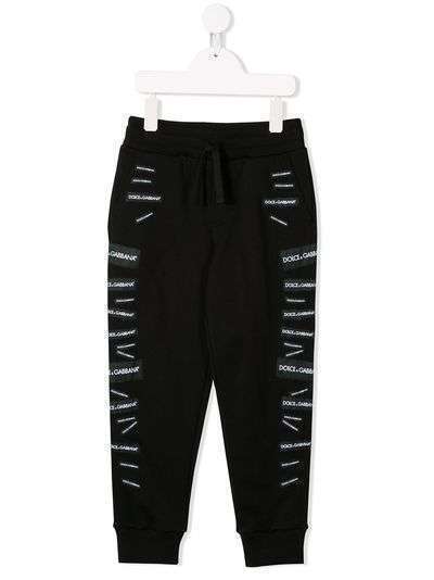Dolce & Gabbana Kids спортивные брюки с нашивкой-логотипом