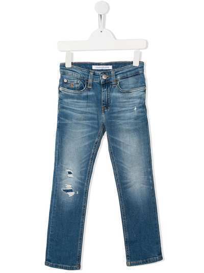 Calvin Klein Kids джинсы с эффектом потертости