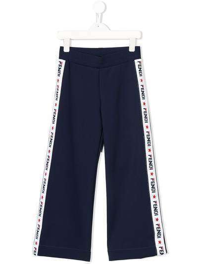 Fendi Kids спортивные брюки с полосками с логотипами