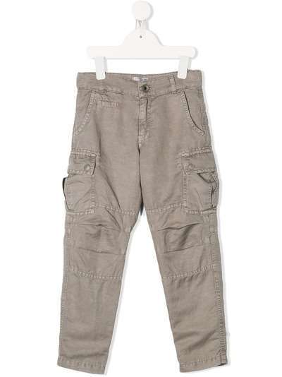 Brunello Cucinelli Kids брюки карго со вставками