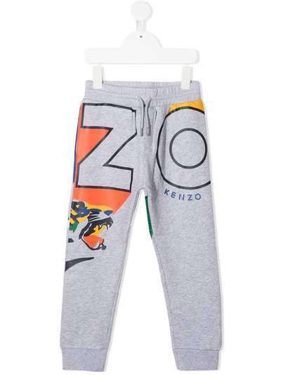 Kenzo Kids спортивные брюки с принтом Tiger и логотипом