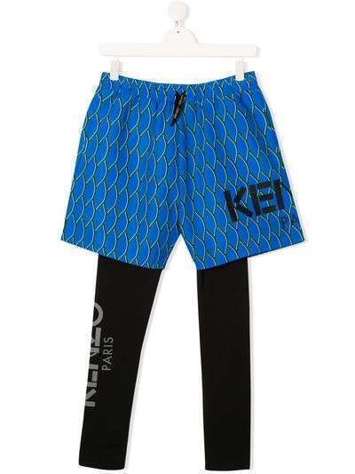 Kenzo Kids многослойный брюки с геометричным принтом