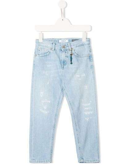Dondup Kids зауженные джинсы с выбеленным эффектом