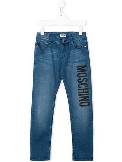 Moschino Kids джинсы с эффектом потертости