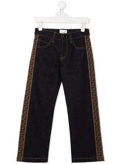 Fendi Kids прямые джинсы с узором FF