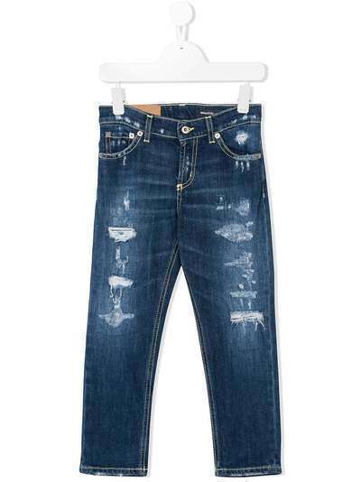 Dondup Kids distressed slim-fit jeans