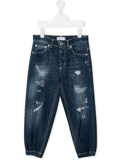 Dondup Kids джинсы с эффектом потертости и эластичными манжетами