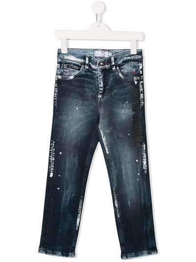 Philipp Plein Junior джинсы с эффектом разбрызганной краски