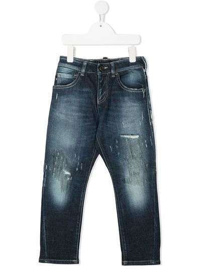Emporio Armani Kids прямые джинсы с эффектом потертости