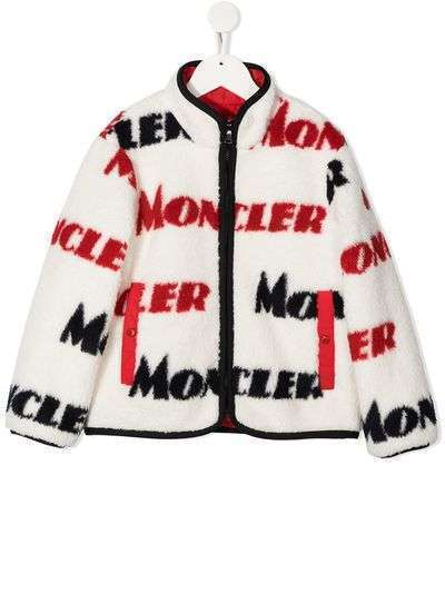 Moncler Kids куртка из шерпы с логотипом