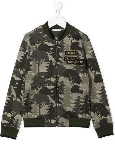 Dolce & Gabbana Kids куртка-бомбер с принтом Forest