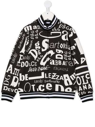 Dolce & Gabbana Kids бомбер с графичным принтом