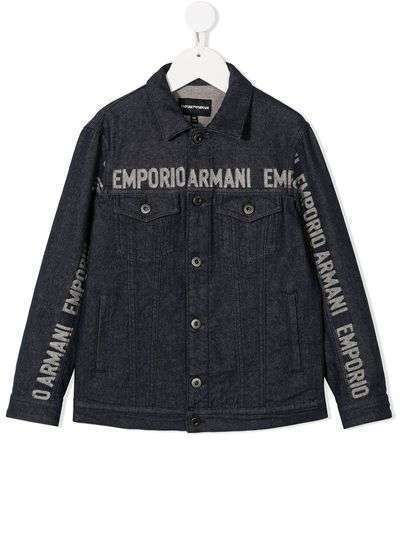 Emporio Armani Kids джинсовая куртка с логотипом