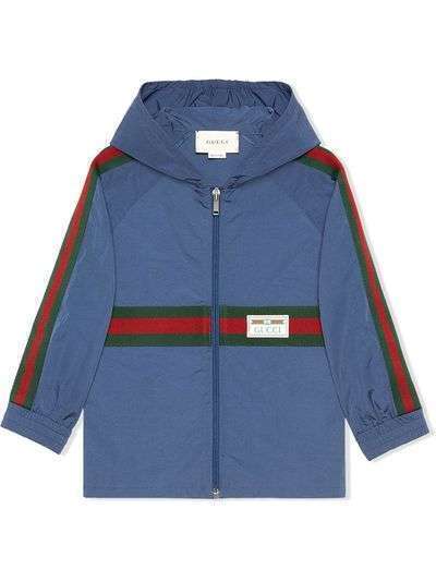 Gucci Kids куртка с капюшоном и отделкой Web