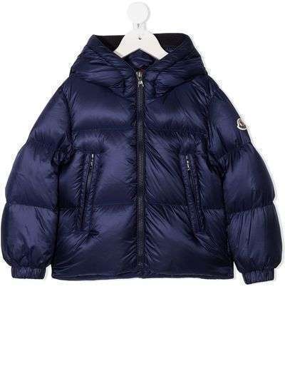 Moncler Kids пуховик с нашивкой-логотипом