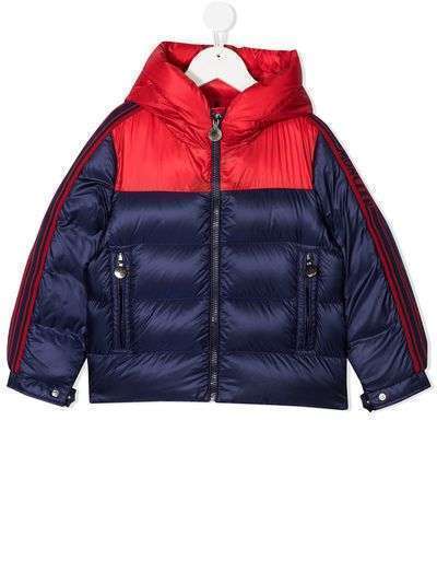 Moncler Kids пуховик с капюшоном в стиле колор-блок