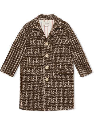 Gucci Kids пальто с узором Square G