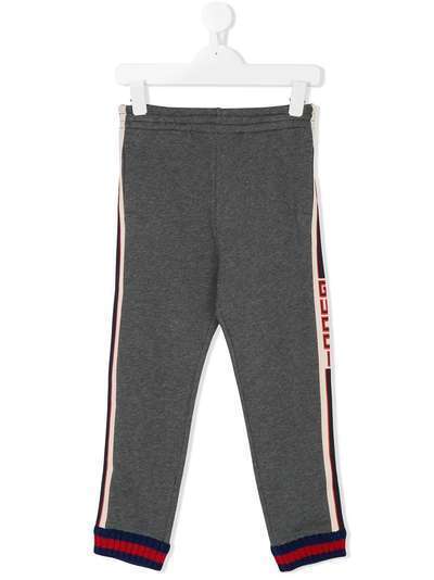 Gucci Kids спортивные брюки с полосками и логотипом