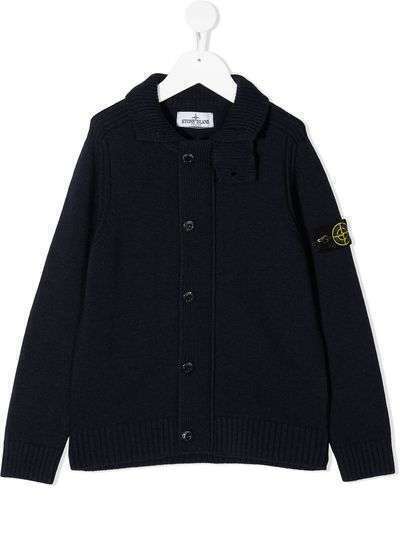 Stone Island Junior кардиган с нашивкой-логотипом