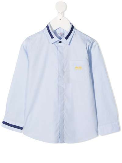 Cesare Paciotti 4Us Kids рубашка с длинными рукавами и контрастной окантовкой