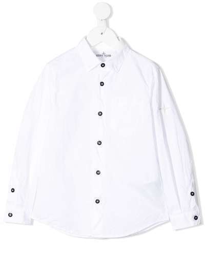 Stone Island Junior рубашка с контрастными пуговицами