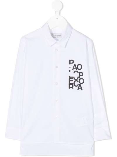 Paolo Pecora Kids рубашка с длинными рукавами и логотипом