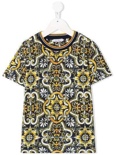 Dolce & Gabbana Kids футболка с короткими рукавами и принтом Maiolica
