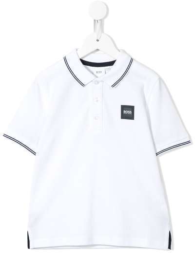 Boss Kids рубашка-поло с нашивкой-логотипом