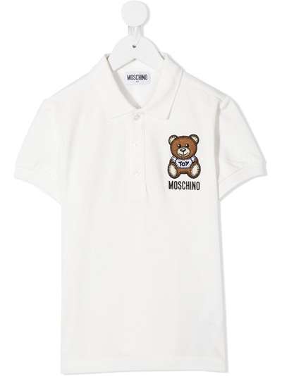 Moschino Kids рубашка поло Teddy Bear с вышитым логотипом