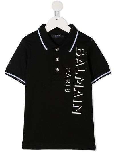 Balmain Kids рубашка поло с короткими рукавами и логотипом