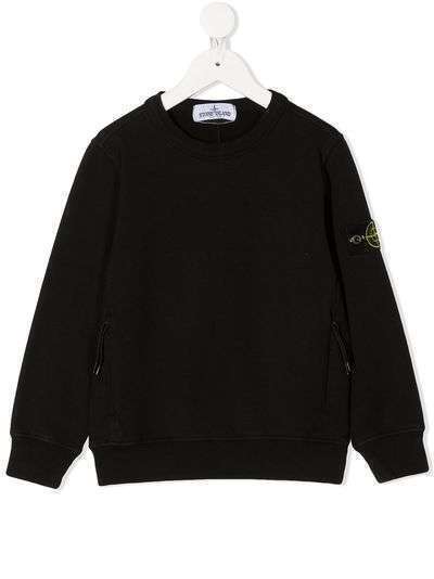 Stone Island Junior толстовка с круглым вырезом и нашивкой-логотипом