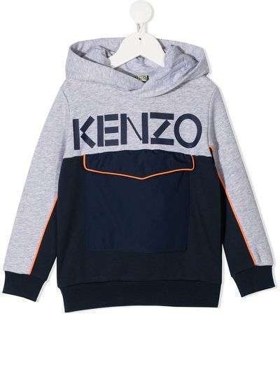 Kenzo Kids худи в стиле колор-блок с логотипом
