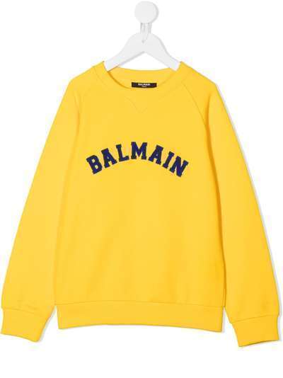 Balmain Kids толстовка с нашивкой-логотипом