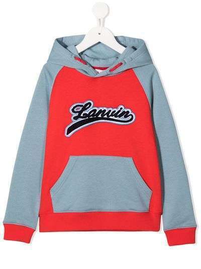 LANVIN Enfant худи в стиле колор-блок с логотипом