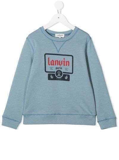 LANVIN Enfant толстовка с вышитым логотипом