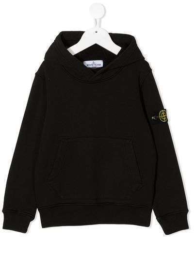 Stone Island Junior худи с логотипом на рукаве