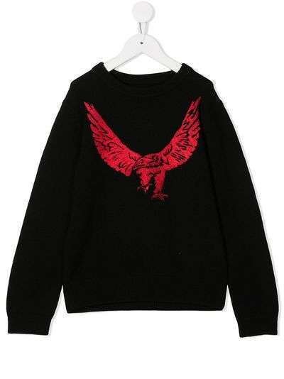 Zadig & Voltaire Kids джемпер с длинными рукавами и вышивкой