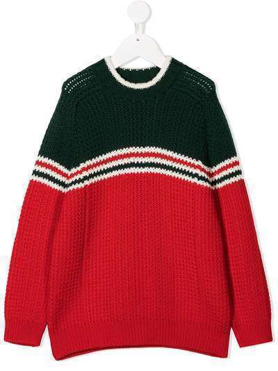 Gucci Kids трикотажный свитер в двух тонах