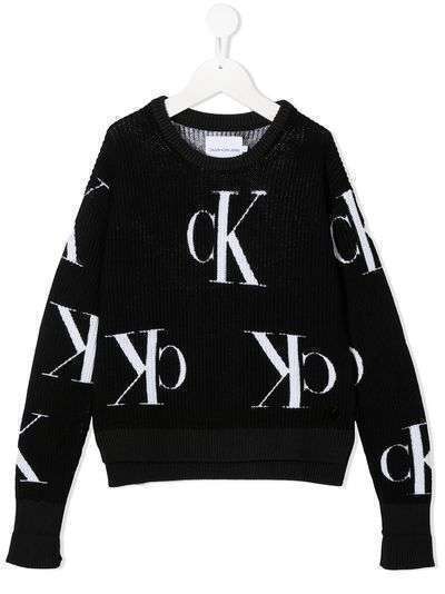 Calvin Klein Kids джемпер с логотипом вязки интарсия